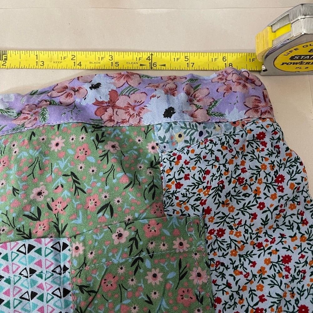 Blue Sky High Waist Floral Patchwork Bohemia Shorts L Cottagecore - Picture 7 of 8
